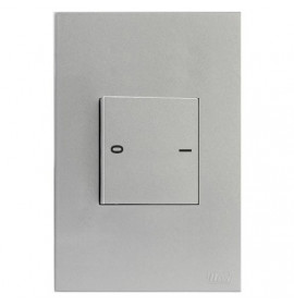 Cj Interruptor 1 Tecla Dupla Bipolar paralelo 20A 4X2 - RECTA PRATA SATIN FOSCO 